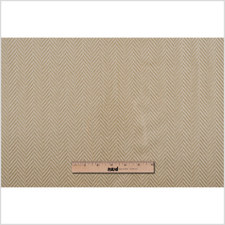 Pale Gold Herringbone Cut Velvet
