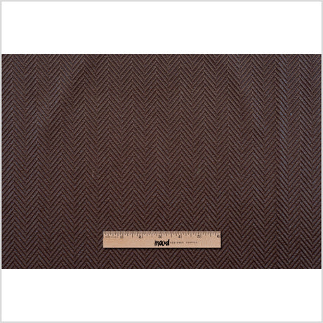 Brown Herringbone Cut Velvet