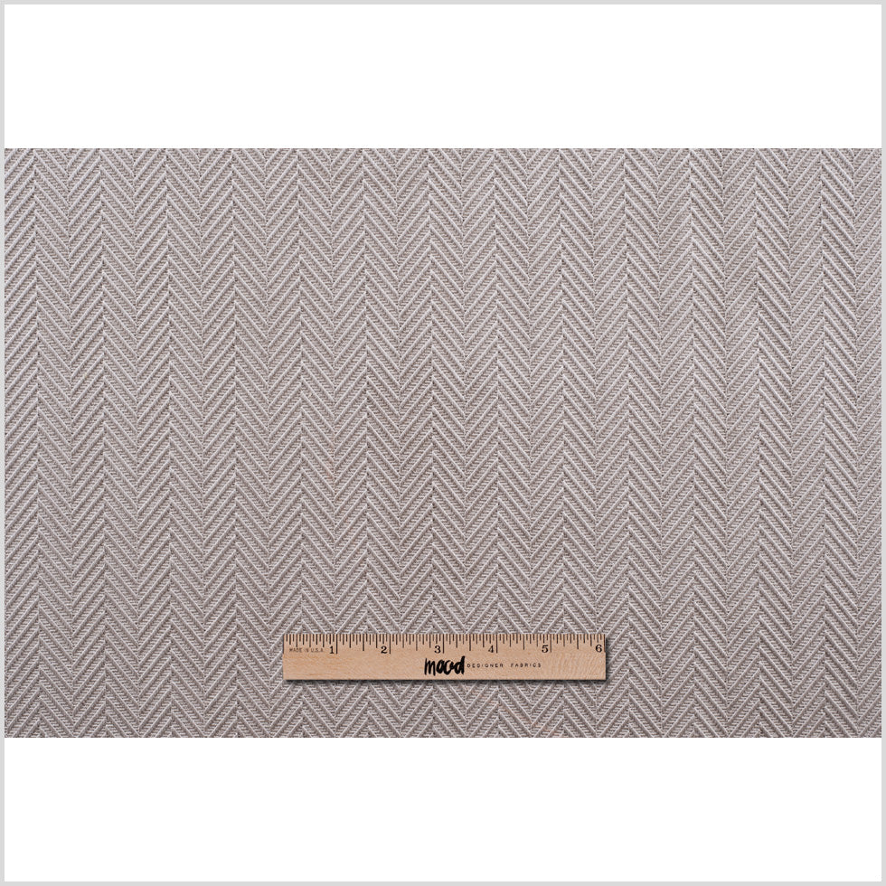 Pale Taupe Herringbone Cut Velvet