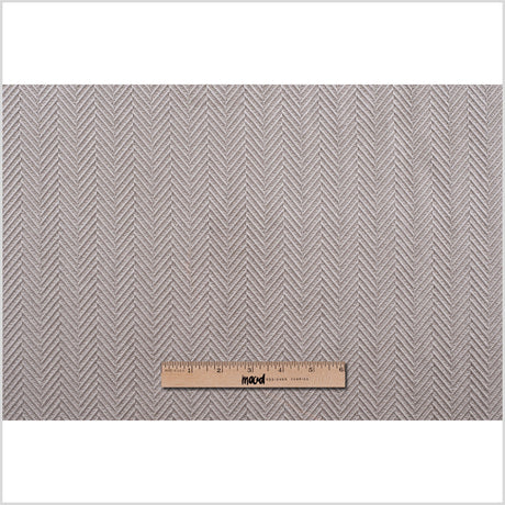 Pale Taupe Herringbone Cut Velvet