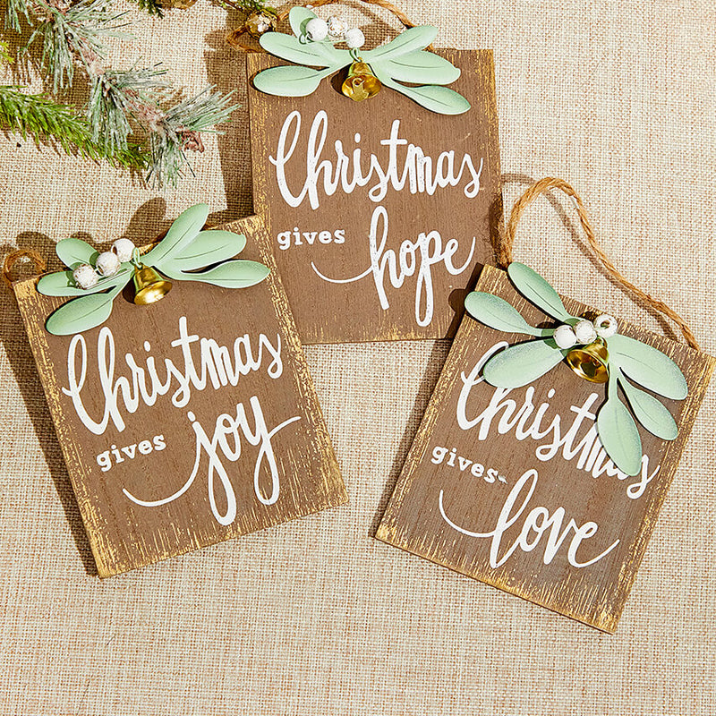 4.5" Christmas Gives Hope/Love/Joy Ornament