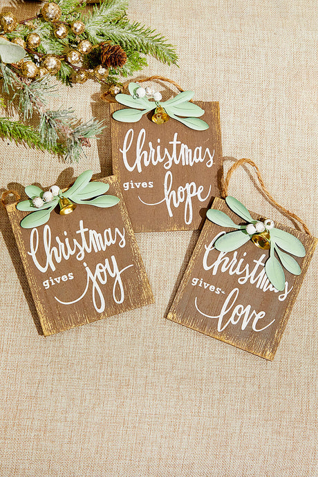 4.5" Christmas Gives Hope/Love/Joy Ornament
