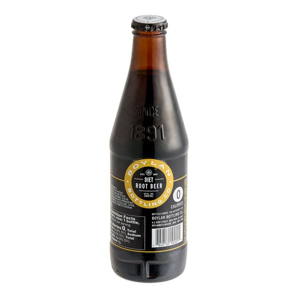 Boylan Bottling Co. Diet Root Beer Soda 12 fl. oz. - 24/Case