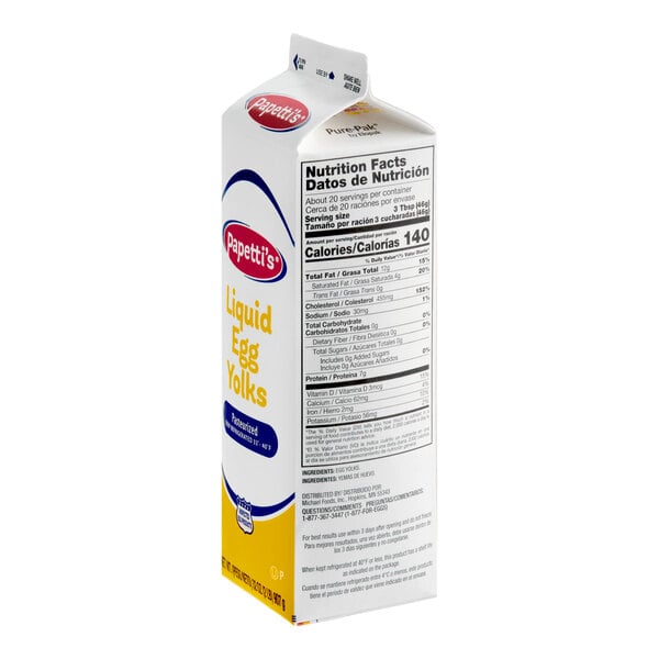 Papetti's Liquid Egg Yolk 2 lb. - 15/Case