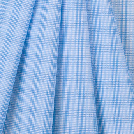 Blue Checkered Cotton Shirting