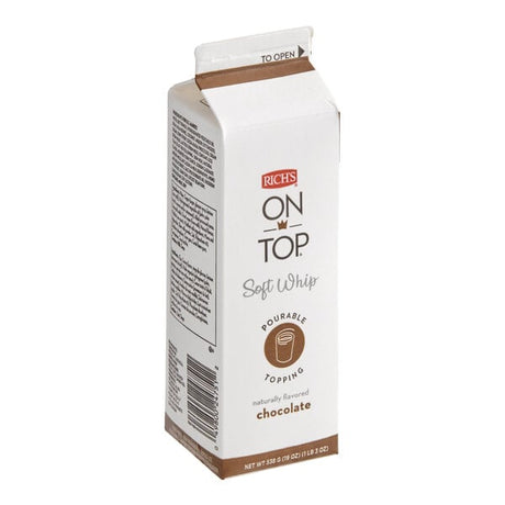 Rich's On Top Soft Whip Pourable Chocolate Cold Foam Topping 19 fl. oz. - 12/Case