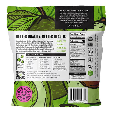 Pitaya Foods IQF Organic Avocado Pieces 12 oz. - 8/Case