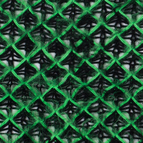 Lacey Diamonds Acrylic Knit - Black and Bright Green