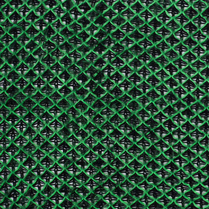 Lacey Diamonds Acrylic Knit - Black and Bright Green
