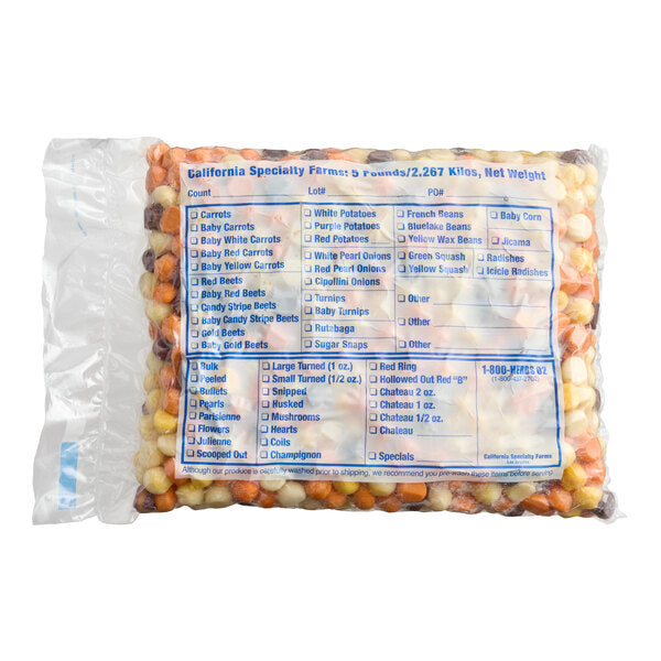 California Specialty Farms Mixed-Color Hand-Pearled Baby Carrots 5 lb.