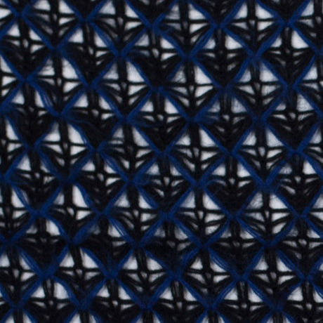 Lacey Diamonds Acrylic Knit - Black and Royal Blue