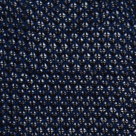 Lacey Diamonds Acrylic Knit - Black and Royal Blue