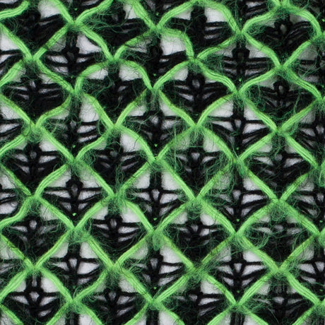 Lacey Diamonds Acrylic Knit - Black and Neon Green