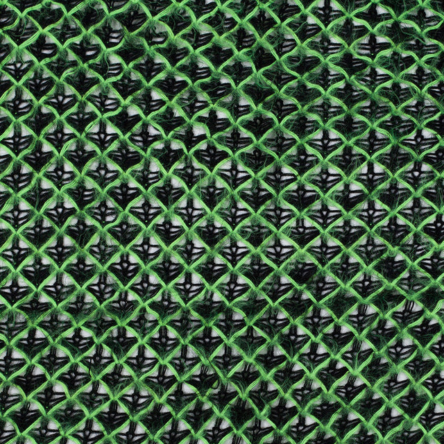 Lacey Diamonds Acrylic Knit - Black and Neon Green