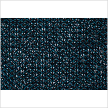 Lacey Diamonds Acrylic Knit - Black and Teal