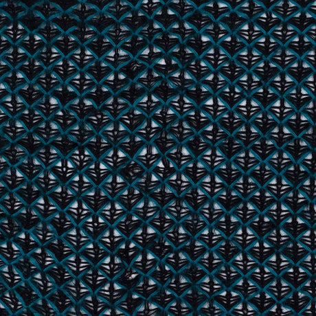 Lacey Diamonds Acrylic Knit - Black and Teal