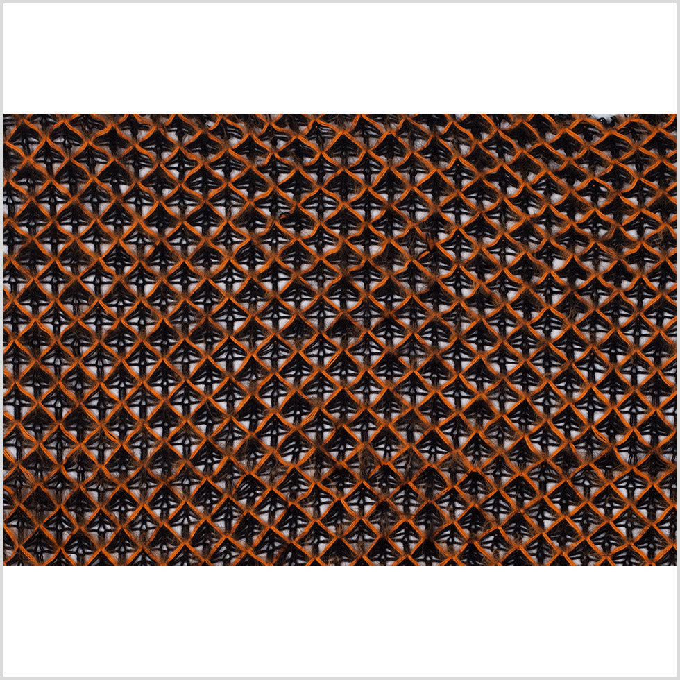 Lacey Diamonds Acrylic Knit - Black and Orange