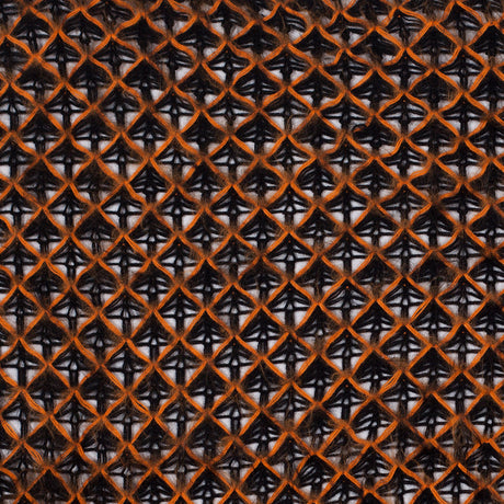 Lacey Diamonds Acrylic Knit - Black and Orange