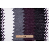 Burgundy, Black and White Big Zig Zags Soft Sweater Knit