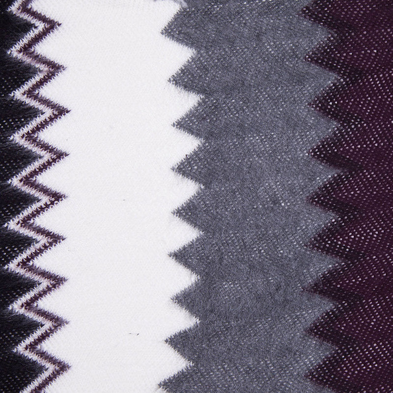 Burgundy, Black and White Big Zig Zags Soft Sweater Knit