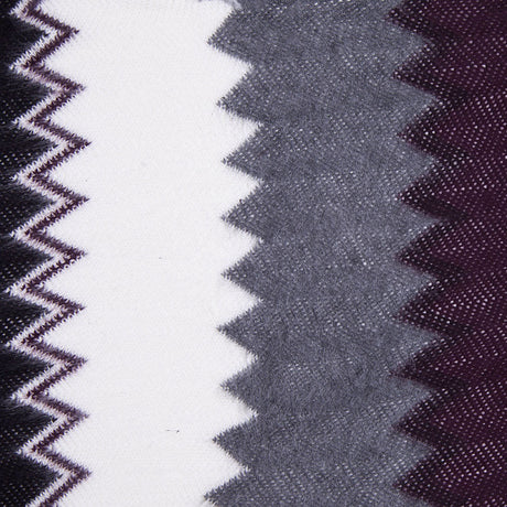 Burgundy, Black and White Big Zig Zags Soft Sweater Knit