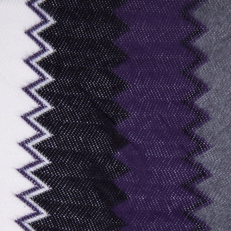 Purple, Black and White Big Zig Zags Soft Sweater Knit