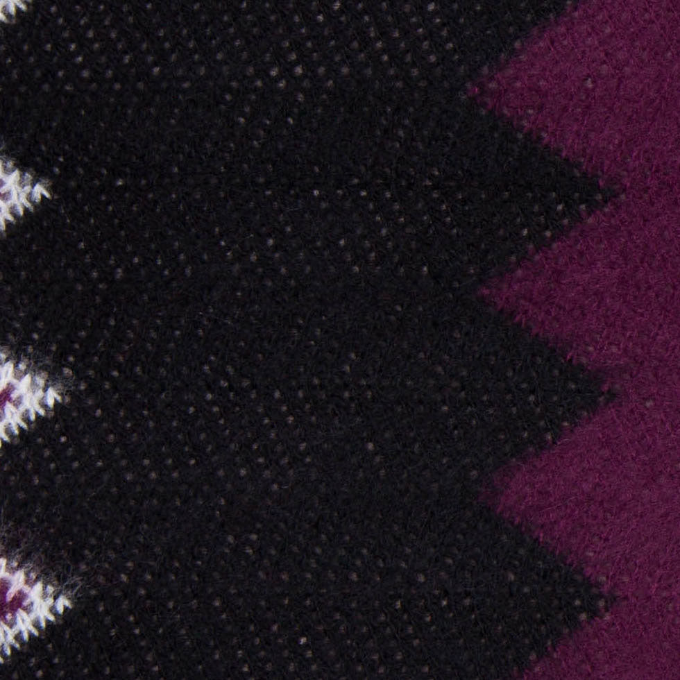 Deep Grape and Gray Big Zig Zags Soft Sweater Knit