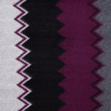 Deep Grape and Gray Big Zig Zags Soft Sweater Knit