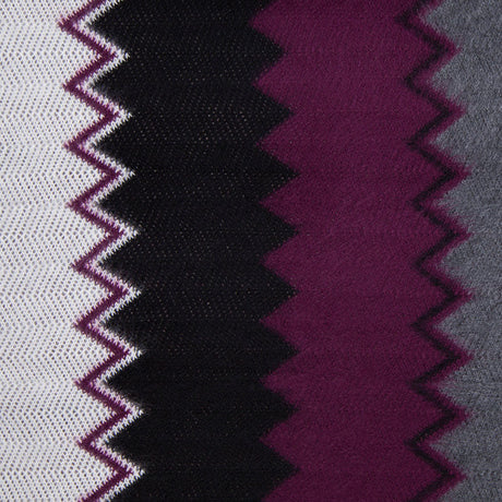 Deep Grape and Gray Big Zig Zags Soft Sweater Knit