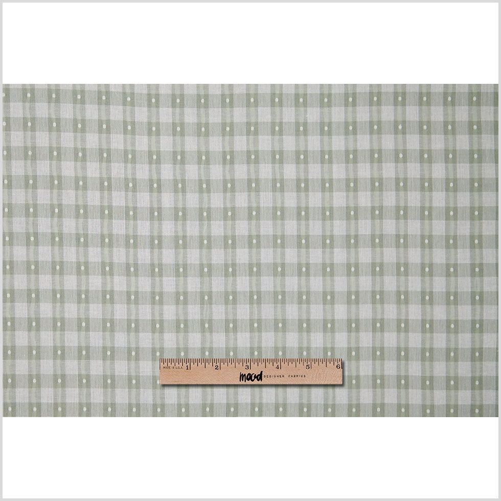 Moss Green Checked Cotton Shirting
