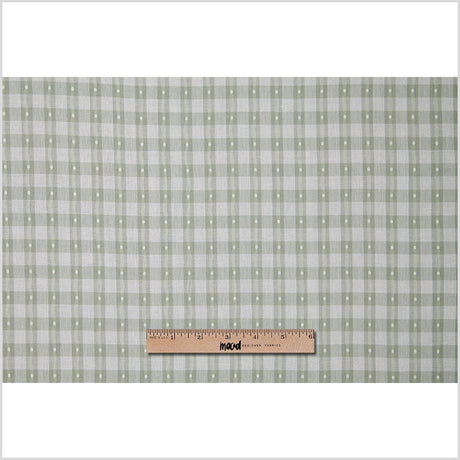 Moss Green Checked Cotton Shirting