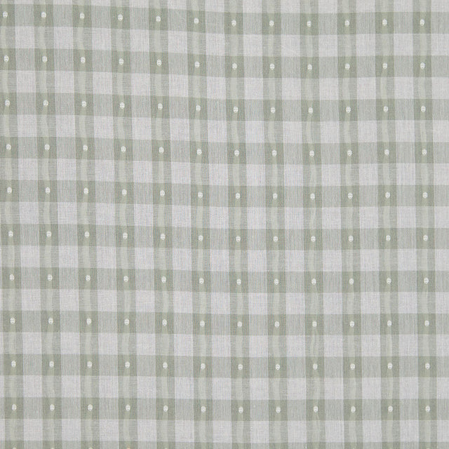Moss Green Checked Cotton Shirting