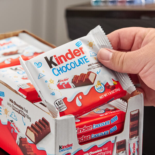 Kinder Chocolate 4-Piece Cream-Filled Milk Chocolate Bar - 216/Case