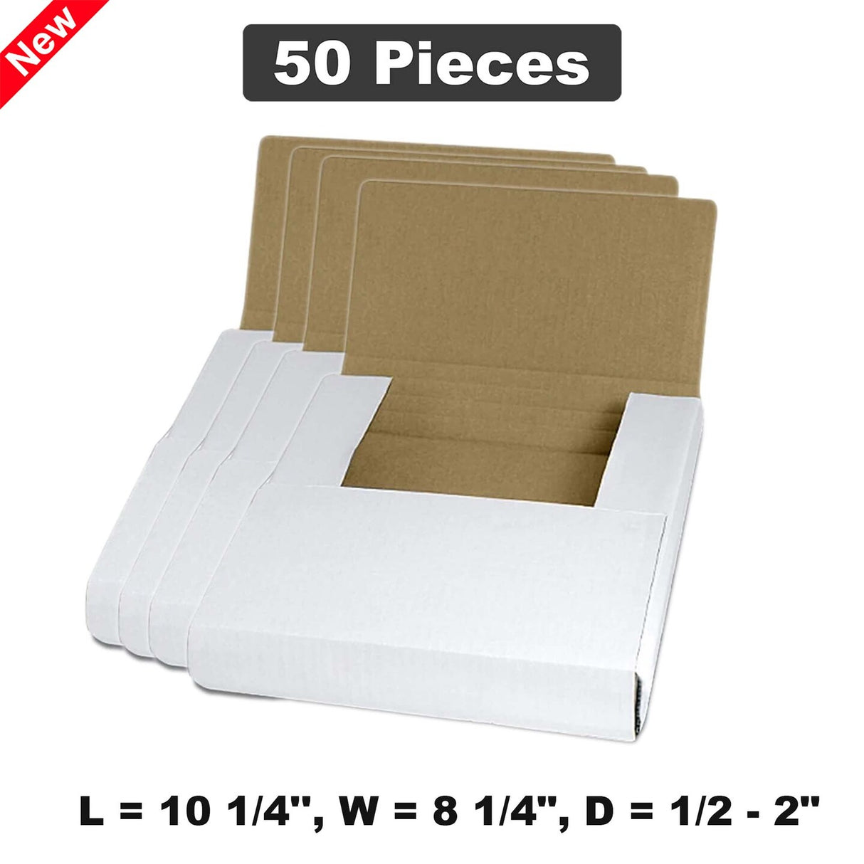 Shipping & Packing Boxes L=10 1/4 '', W=8 1/4 '', D=1/2 - 2" Adjustable Depth