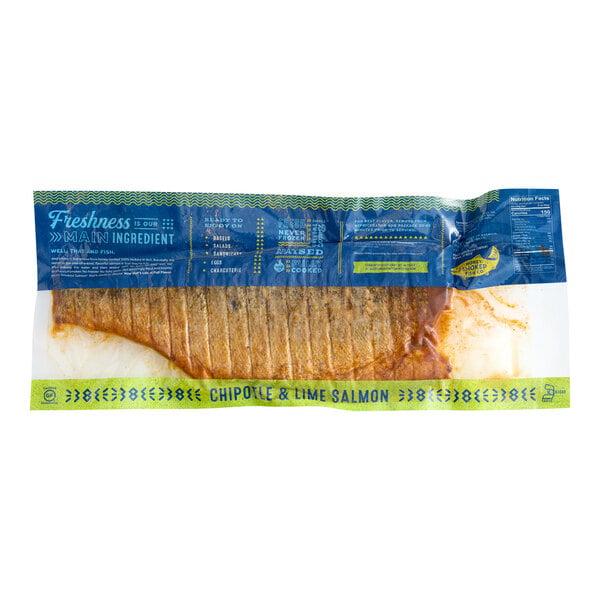 Honey Smoked Fish Co. Chipotle and Lime Honey Smoked Whole Salmon Fillet 3 lb. - 2/Case