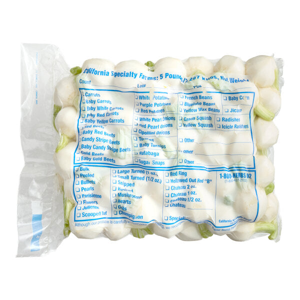 California Specialty Farms Hand-Peeled White Baby Turnips 5 lb.