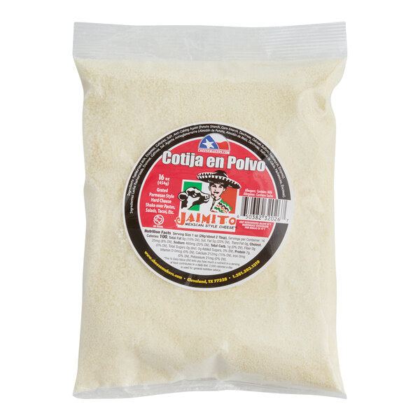 Jaimito Crumbled Queso Cotija Cheese 1 lb. - 12/Case