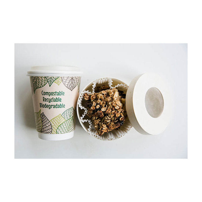 Packnwood Round Wooden Box with Window Lid, 13 oz., 3.7" Dia., Case of 100