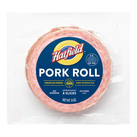 Hatfield Pre-Sliced Fully Cooked Classic Pork Roll Sausage 8 oz. - 16/Case