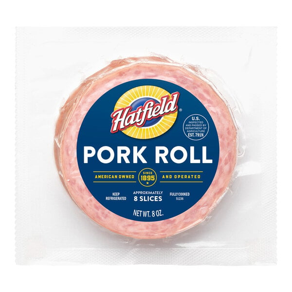 Hatfield Pre-Sliced Fully Cooked Classic Pork Roll Sausage 8 oz. - 16/Case