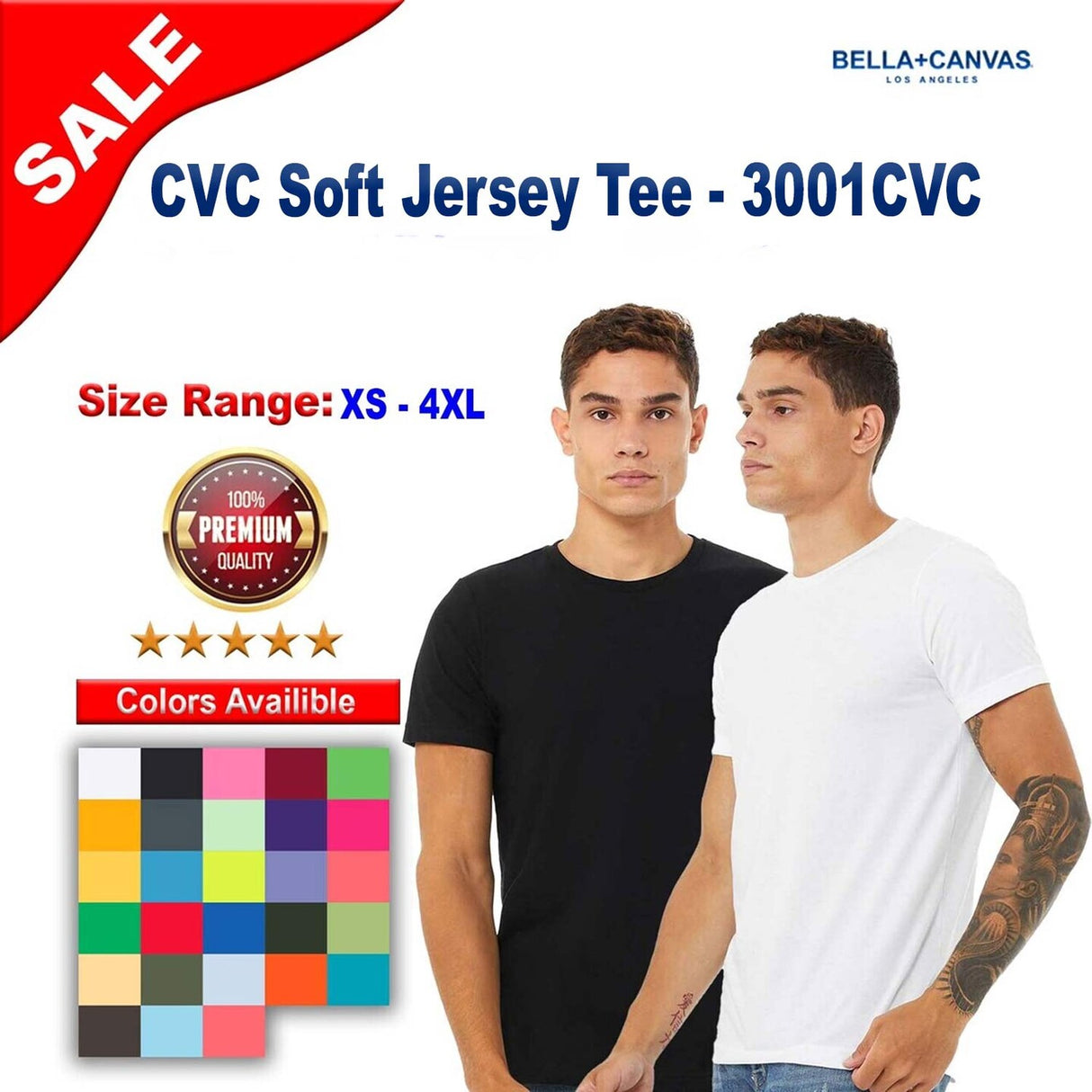 BELLA + CANVAS® Crewneck Short Sleeve CVC Jersey Tee