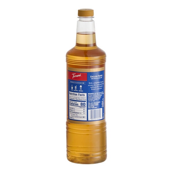Torani English Toffee Flavoring Syrup Plastic Bottle 1 Liter - 6/Case