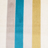 Green/Blue Striped Polyester Blended Velvet