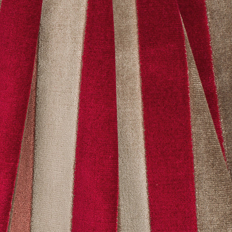 Brown/Red Striped Polyester Blended Velvet