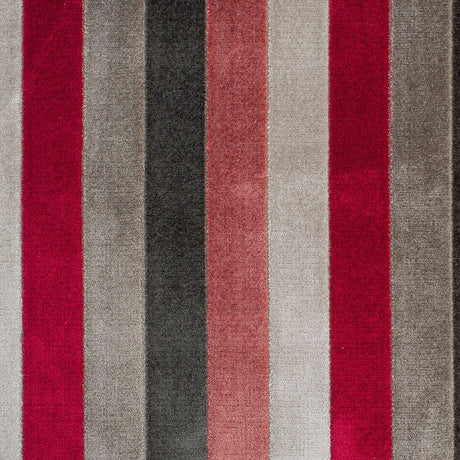 Brown/Red Striped Polyester Blended Velvet