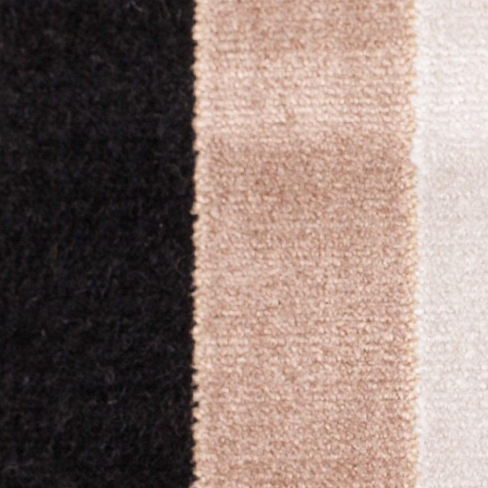 Brown/Beige Striped Polyester Blended Velvet