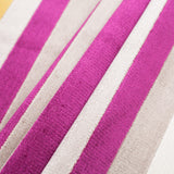 Fuchsia/Green Striped Polyester Blended Velvet