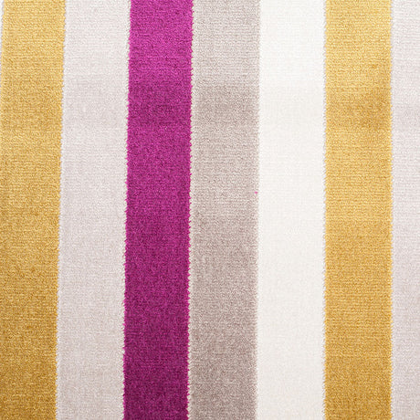 Fuchsia/Green Striped Polyester Blended Velvet