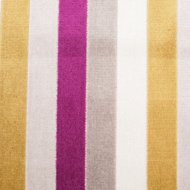 Fuchsia/Green Striped Polyester Blended Velvet
