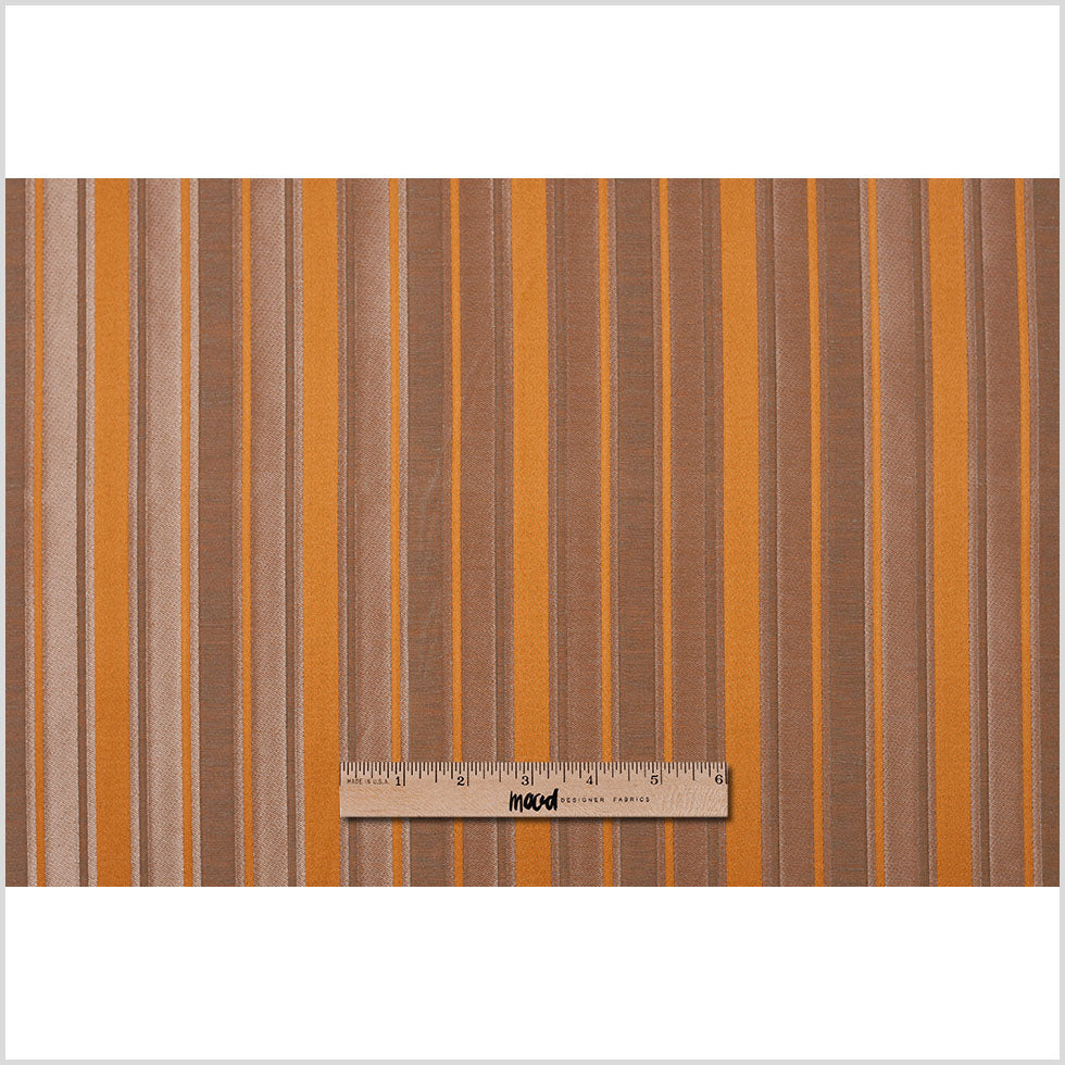 Orange Satiny Textured Poly Stripes